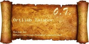 Ortlieb Talabor névjegykártya